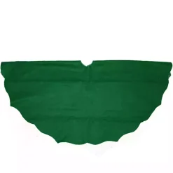 Green Scalloped Christmas Tree Skirt, 48 in.