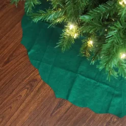 Green Scalloped Christmas Tree Skirt, 48 in.
