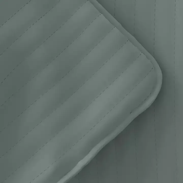 Green Stitched Stripes 2-pc. Twin Quilt Set