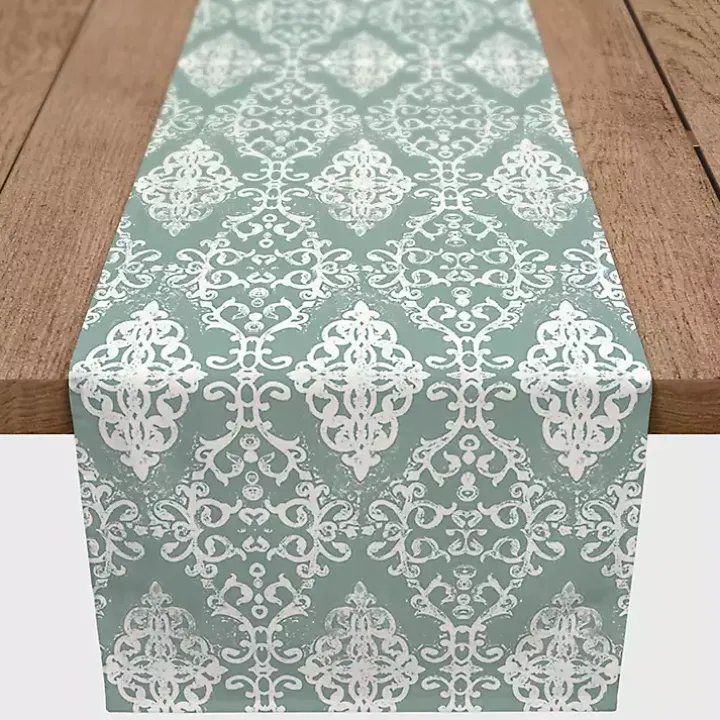Green Symmetrical Vines Table Runner