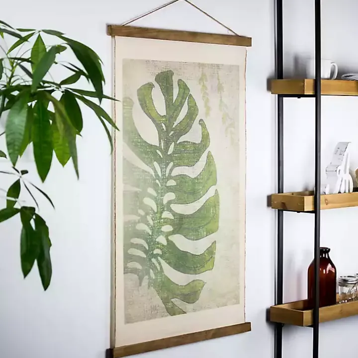 Green Taro Scroll Tapestry
