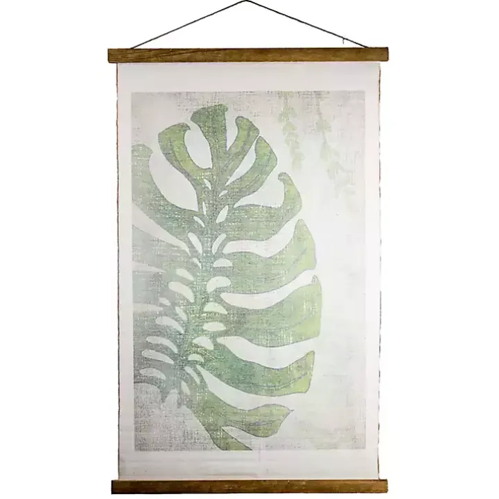 Green Taro Scroll Tapestry