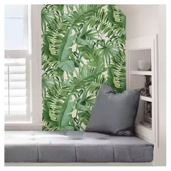 Green Tropical Leaves Peel & Stick Wallpaper