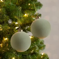 Green Velvet Ball 2-pc. Ornament Set, 4 in.