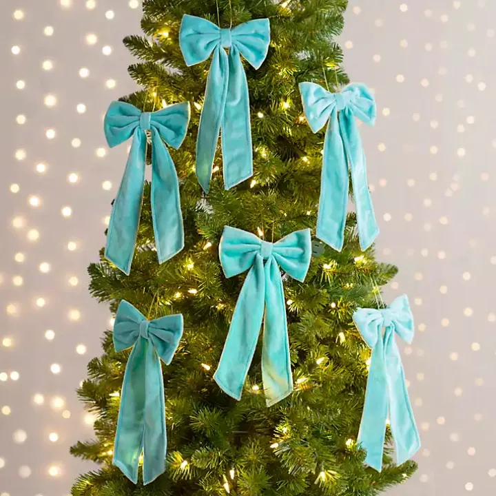 Green Velvet Bow 6-pc. Ornament Set, 12 in.