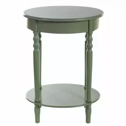 Green Wood Oval Emily Accent Table