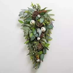 Greenery and Bells Teardrop Swag