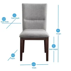 Greige and Walnut Dining Chairs, Set of 2