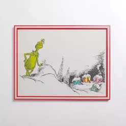 Grinch Looking Over Whoville Framed Art Print