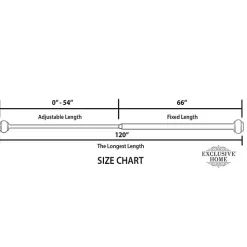 Gunmetal Adjustable Torch Curtain Rod, 120 in.