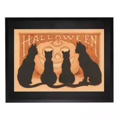 Halloween Black Cats Framed Wall Art