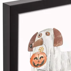 Halloween Dog Boo Framed Canvas Art Print