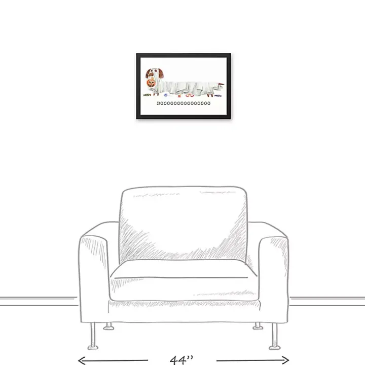 Halloween Dog Boo Framed Canvas Art Print