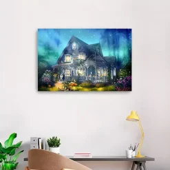 Halloween Mansion Canvas Art Print, 24x36