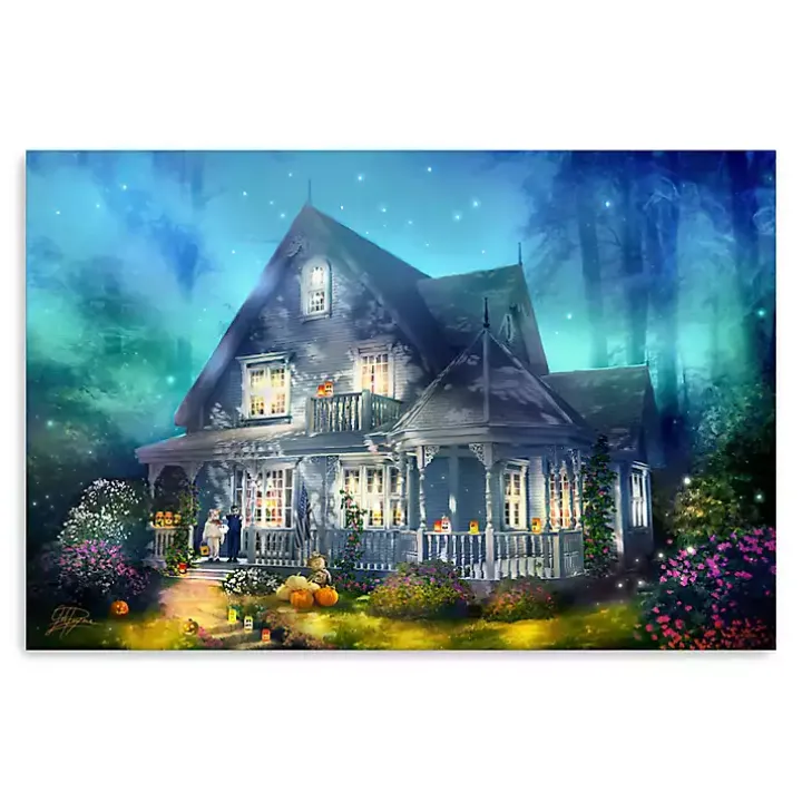 Halloween Mansion Canvas Art Print, 32x48