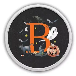 Halloween Monogram B White Framed Wall Plaque