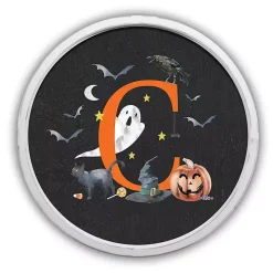 Halloween Monogram C White Framed Wall Plaque