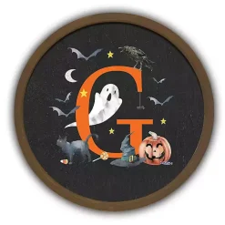 Halloween Monogram G Brown Framed Wall Plaque