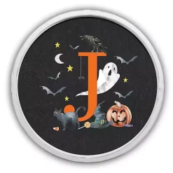 Halloween Monogram J White Framed Wall Plaque