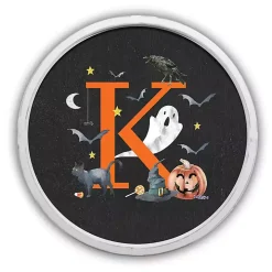 Halloween Monogram K White Framed Wall Plaque