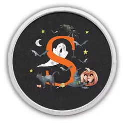 Halloween Monogram S White Framed Wall Plaque
