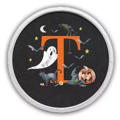 Halloween Monogram T White Framed Wall Plaque