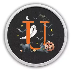 Halloween Monogram U White Framed Wall Plaque