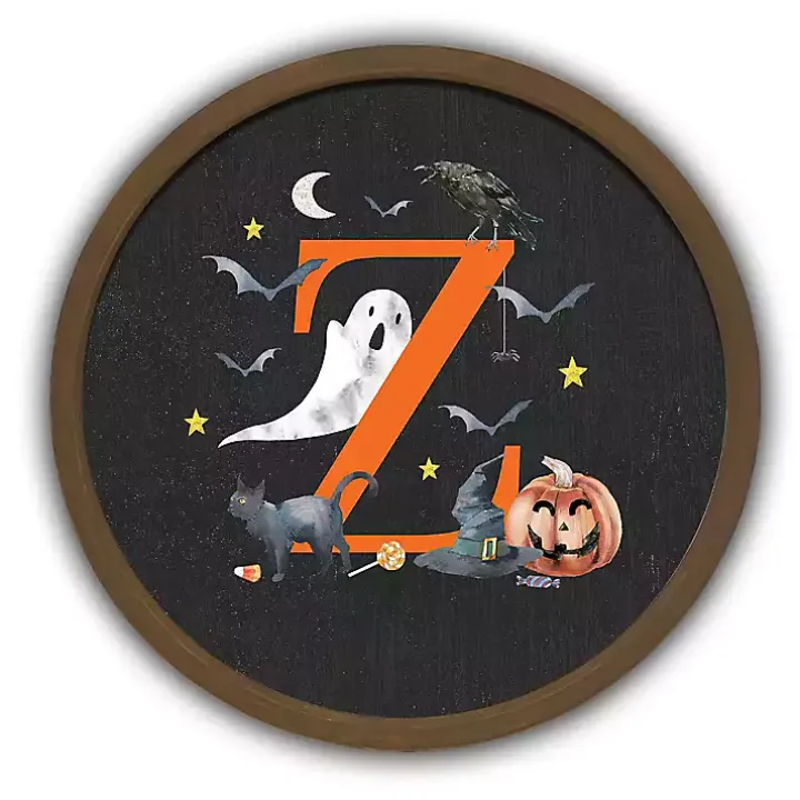 Halloween Monogram Z Brown Framed Wall Plaque
