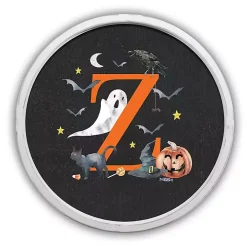 Halloween Monogram Z White Framed Wall Plaque