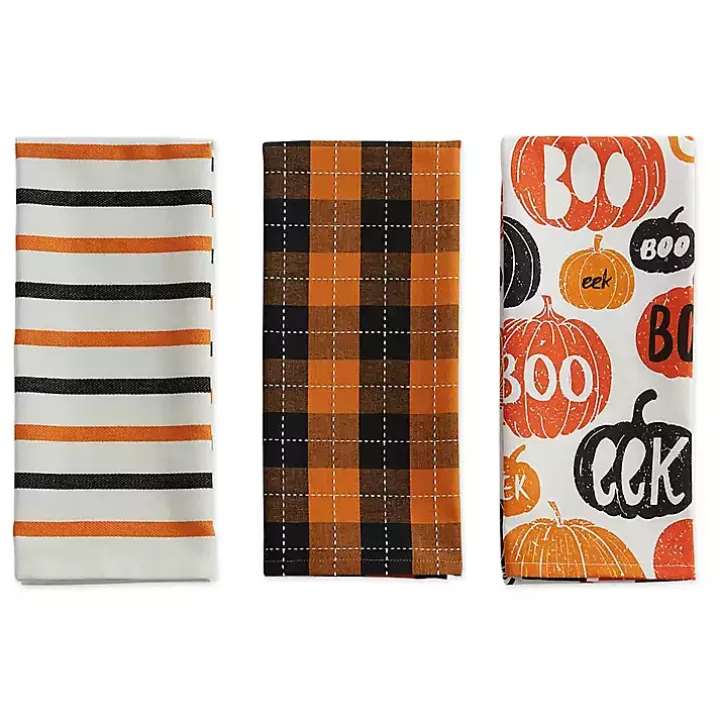 Halloween Pattern Kitchen Towels, Set of 3