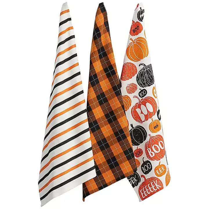 Halloween Pattern Kitchen Towels, Set of 3