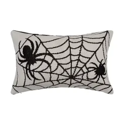 Halloween Spider Web Knit Lumbar Pillow