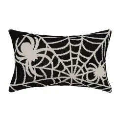 Halloween Spider Web Knit Lumbar Pillow