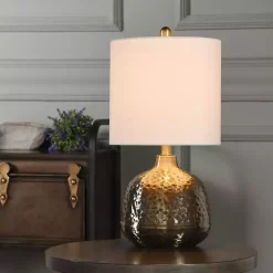 Hammered Brass Accent Table Lamp