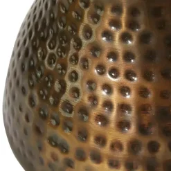 Hammered Bronze Iron Hourglass Accent Table