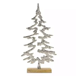 Hammered Metal Pine Tree Figurines, Set of 2