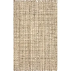 Hand Woven Chunky Loop Jute Caspar Area Rug, 4x6