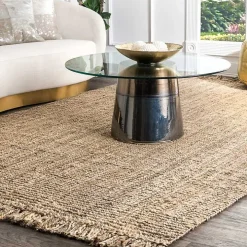 Hand Woven Chunky Loop Jute Caspar Area Rug, 4x6