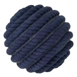 Handmade Navy Blue Jute Rope Orbs, Set of 4