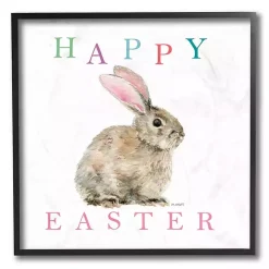 Happy Easter Bunny Rabbit Framed Art