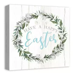 Happy Easter Wreath Canvas Art Print