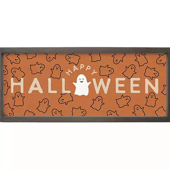 Happy Ghosts and Halloween Framed Wall Plaque