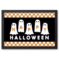 Happy Halloween Ghosts Framed Canvas Print