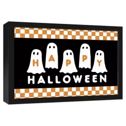 Happy Halloween Ghosts Framed Canvas Print
