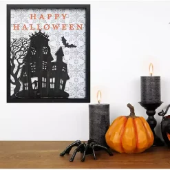 Happy Halloween House Framed Wall Plaque