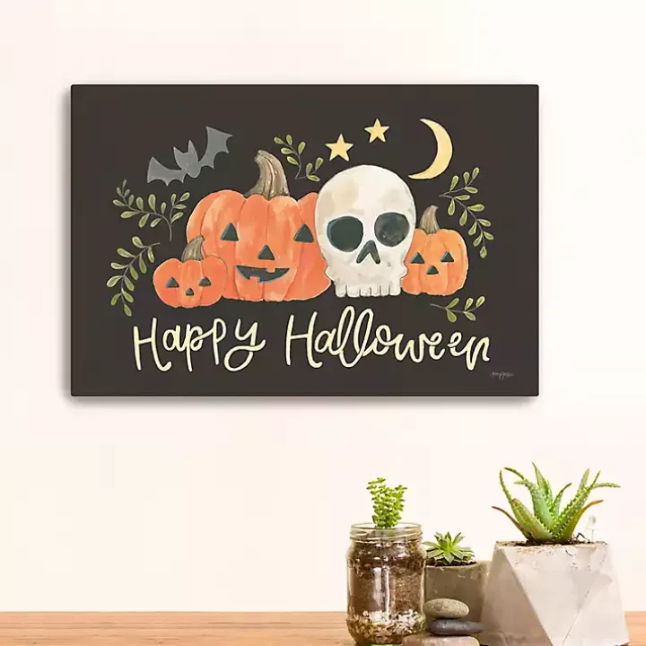 Happy Halloween Jack-O-Lantern Canvas Art Print