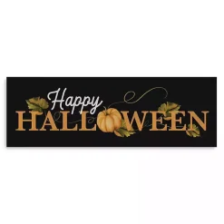 Happy Halloween Pumpkin Canvas Wall Plaque