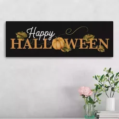 Happy Halloween Pumpkin Canvas Wall Plaque