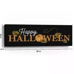 Happy Halloween Pumpkin Canvas Wall Plaque