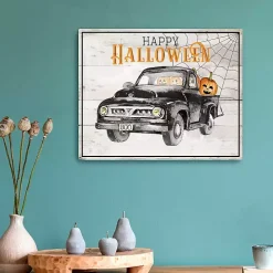 Happy Halloween Truck Canvas Art Print